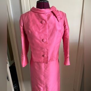 1960s pink Jackie Kennedy style dress and jacket